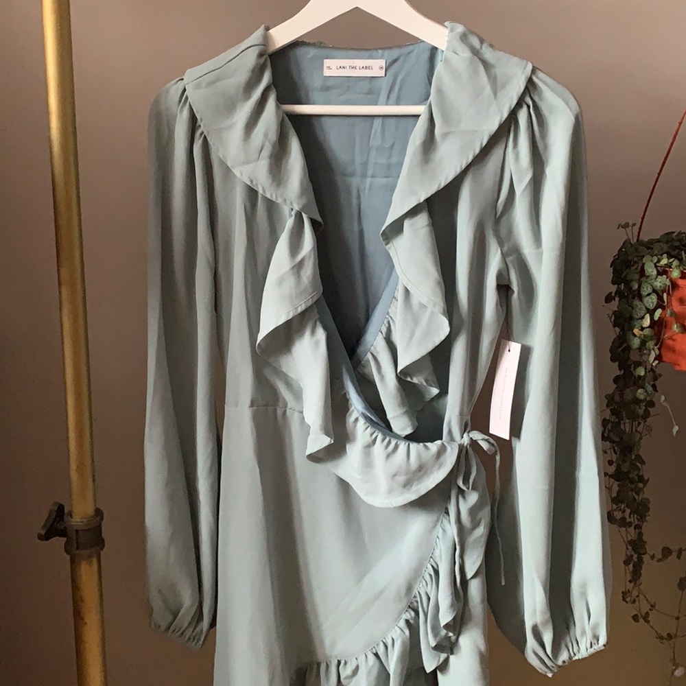Lani The Label Ruffle Trim Wrap Dress Size XS